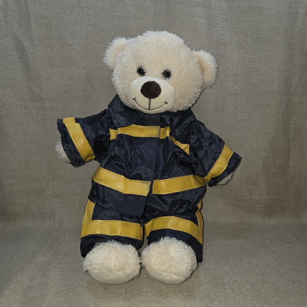 Build A Bear Firefighter Teddy Bear Plush 16" w/ Outfit Stuffed Animal